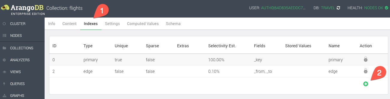 ArangoDB add index